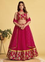 Georgette Pink Party Wear Sequins Work Lehenga Choli